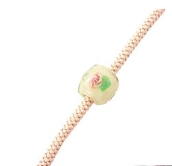 帯締め/トンボ玉つき細丸組み　バラ