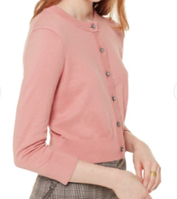 kate spade new york　FADED PEONY JEWEL BUTTON CROPPED CARDIGAN