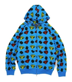 BILLIONAIRE BOYS CLUB　DIAMOND & DOLLAR FULL ZIP HOODIE