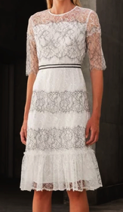 RICK RHE　BLACK & WHITE ESTATE CHANTILLY LACE DRESS