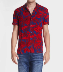 Desigual　red-and-blue Hawaiian shirt