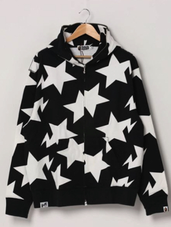 A BATHING APE　RELAXED FIT STA PATTERN FULL ZIP HOODIE