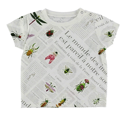 INSECT COLLECTION　KODOMO 再生ペットボトル100% EncyclopedieクルーネックTシャツ blanc