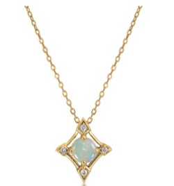 STAR JEWELRY　K10 ネックレス DIAMOND & OPAL NECKLACE