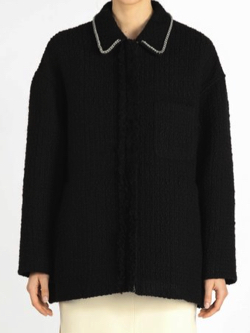 N°21　Oversized Chain-Detailed Tweed Jacket