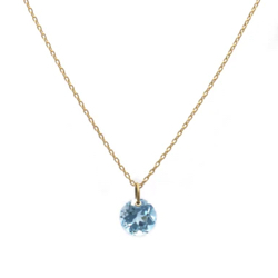 MIKIA　k18 round blue topaz necklace