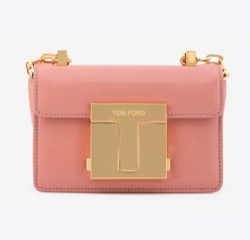 TOM FORD　BAGUETTE CHAIN SHOULDER BAG IN GRAINED LEATHER