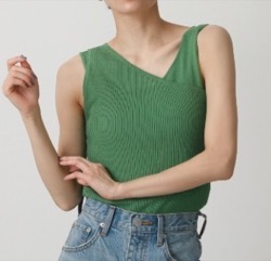 AZUL by moussy　DOUBLE STRAP KNIT TANKTOP