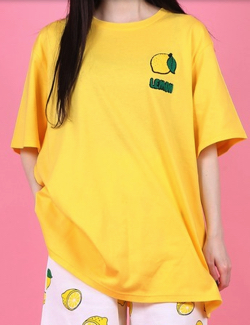 ハコヅメ・永野芽郁衣装イエローのレモン刺繍Tシャツ