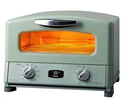グリーンのオーブントースター