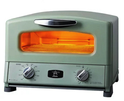 グリーンのオーブントースター