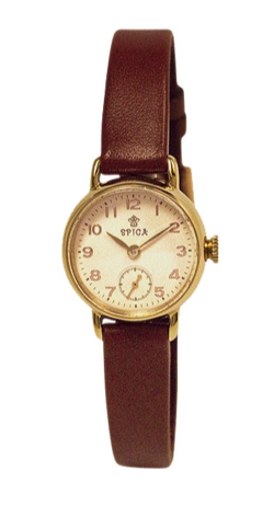 ブラウンxゴールドの腕時計