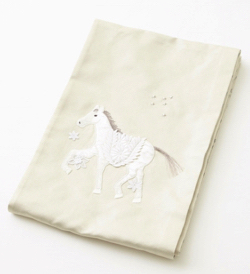 白いウマ刺繍袋帯