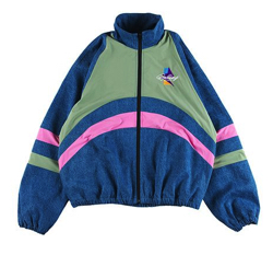ブルーのグリーンxピンクのジャケット