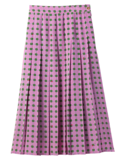 ピンクのクローバープリントスカート