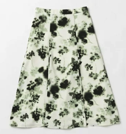 ホワイトxグリーンのペイントスカート