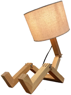 木製の人型ランプ