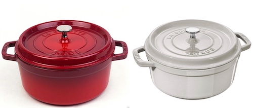赤とグレーの鍋