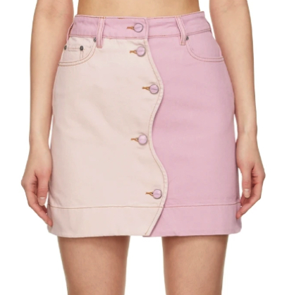ピンク系のバイカラースカート