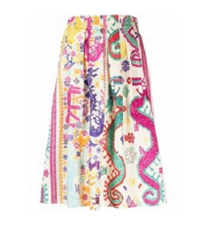【リク】ホワイトxピンクのカラフルプリントスカート