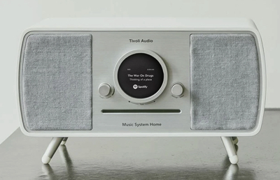 ホワイトxシルバーのBluetoothスピーカー・Tivoli Audio(チボリオーディオ)・Music System Home