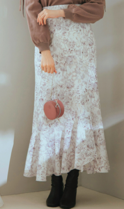 花柄マーメイドスカート