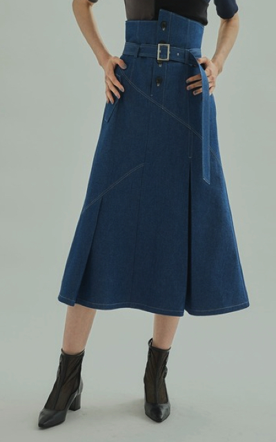 UNITED TOKYO(ユナイテッド トウキョウ)・ブルーのデニムフレアスカート