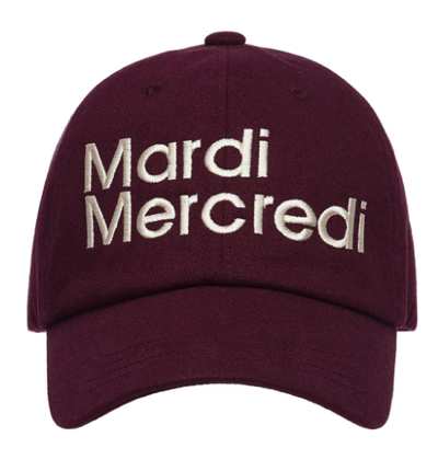 Mardi Mercredi(マルディメクルディ)・ボルドーのロゴキャップ