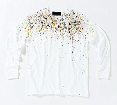 ACANTHUS(アカンサス)・ホワイトのスプラッシュロンTシャツ