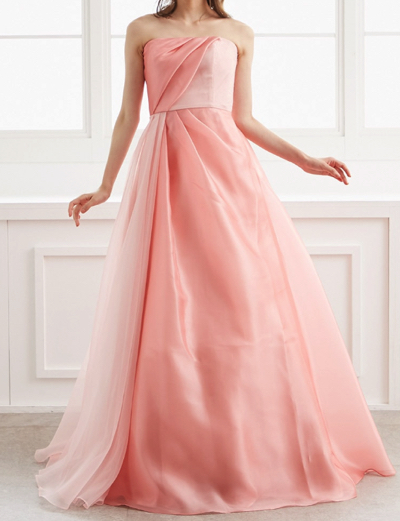 FREELY(フリー)・ピンクのサテンAラインドレス