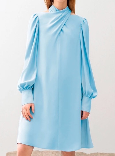 ADEAMルウィット ドレス/ブルーのワンピース