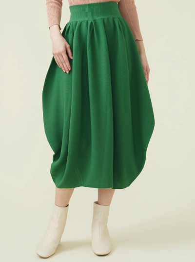 S sybilla(エス バイ シビラ)・グリーンのボリュームスカート