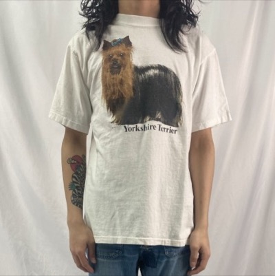アイテム：90's USA製 "Yorkshire Terrier" 犬プリントTシャツ LヨークシャテリアのTシャツ