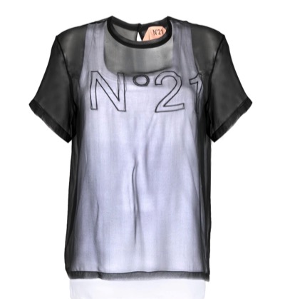N°21 セミシアー Tシャツ 番宣衣装：黒いシアーTシャツ