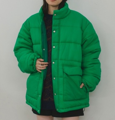 WHIMSICレトロパディングジャケット/グリーンのダウンジャケット