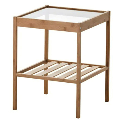 IKEA（イケア）・木製xガラスの天板のサイドテーブル