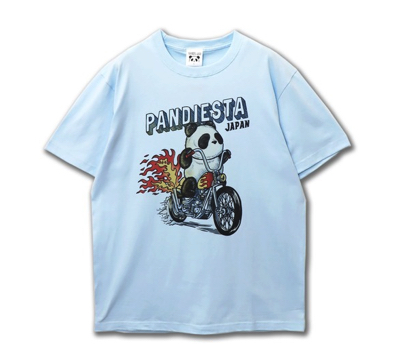 PANDIESTA(パンディエスタ)・ライトブルーのパンダプリントTシャツ