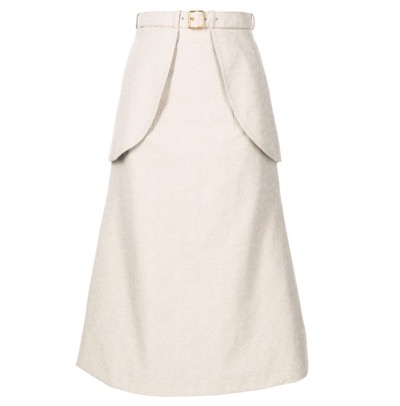 Patou / Aライン カーゴスカート 白いフレアデザインロングスカート