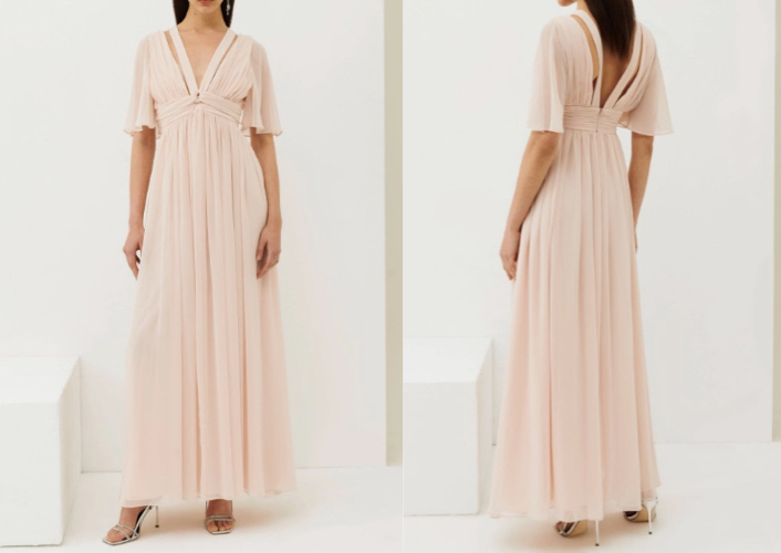 MARELLAGeorgette dress【番宣衣装】うすいピンクのワンピース