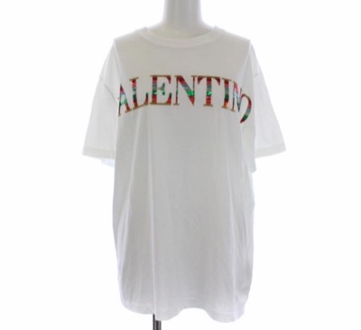 VALENTINOスパンコール ロゴ Tシャツ白いVALENTINOロゴTシャツ