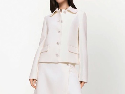Dolce&Gabbanaスリムフィット ジャケット白いツイードジャケット