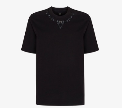 FENDI（フェンディ）黒いビーズデザインTシャツ