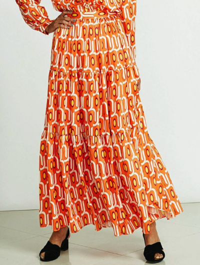DSC（ダブルスタンダードクロージング）オレンジの幾何学スカート