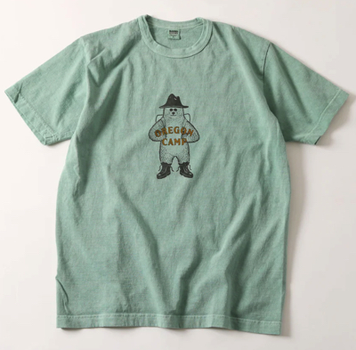 BARNS OUTFITTERS（バーンズアウトフィッターズ）ミントグリーンのプリントTシャツ