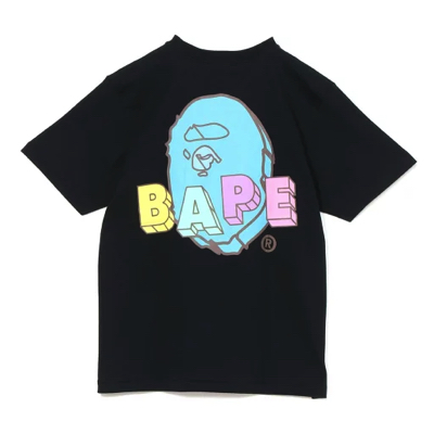 A BATHING APE（アベイシングエイプ）ライトピンクのロゴ半袖Tシャツ