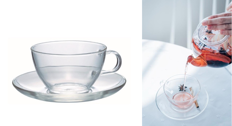 HARIOガラスのカップ＆ソーサー
