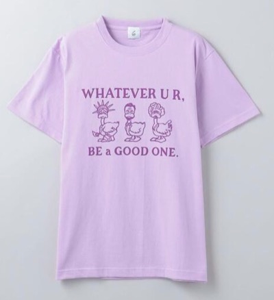 6(ROKU)ピンクのアヒルプリントTシャツ