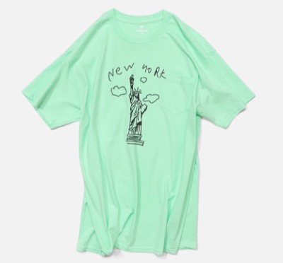 ORIGINAL Charcoal　Print T New Yorkグリーンの自由の女神プリントTシャツ