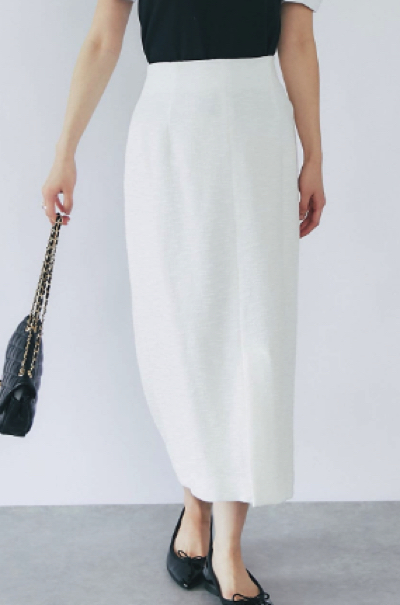 La boutique BonBon（ラブティックボンボン）ホワイトのナロースカート