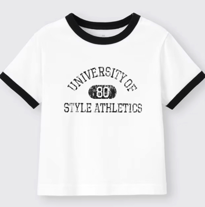 GU（ジーユー）白黒のロゴ半袖Tシャツ